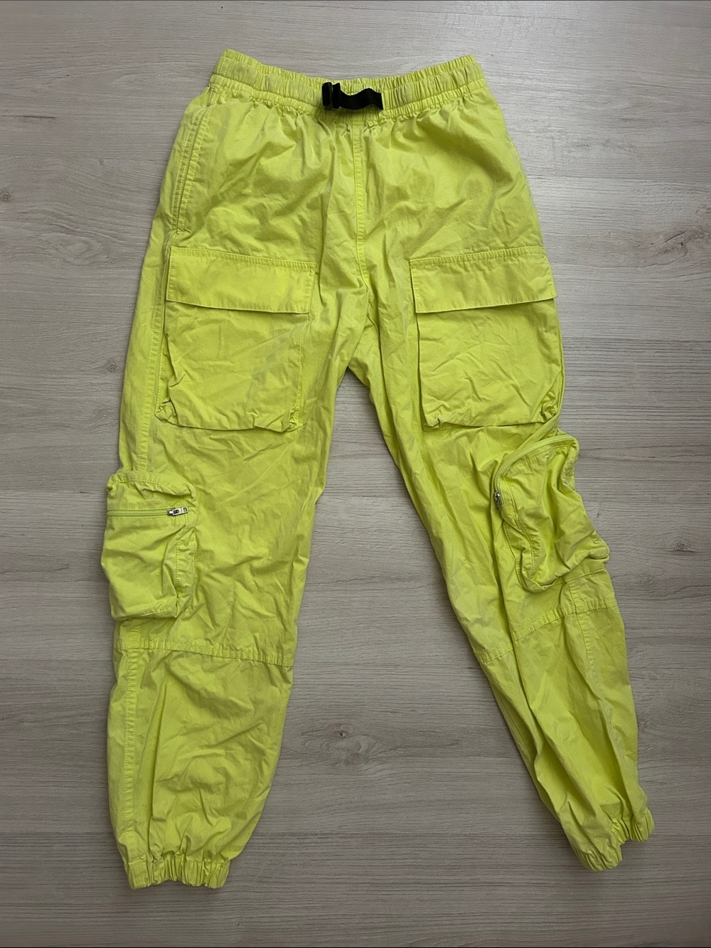 TNA Neon Yellow Cargo Joggers